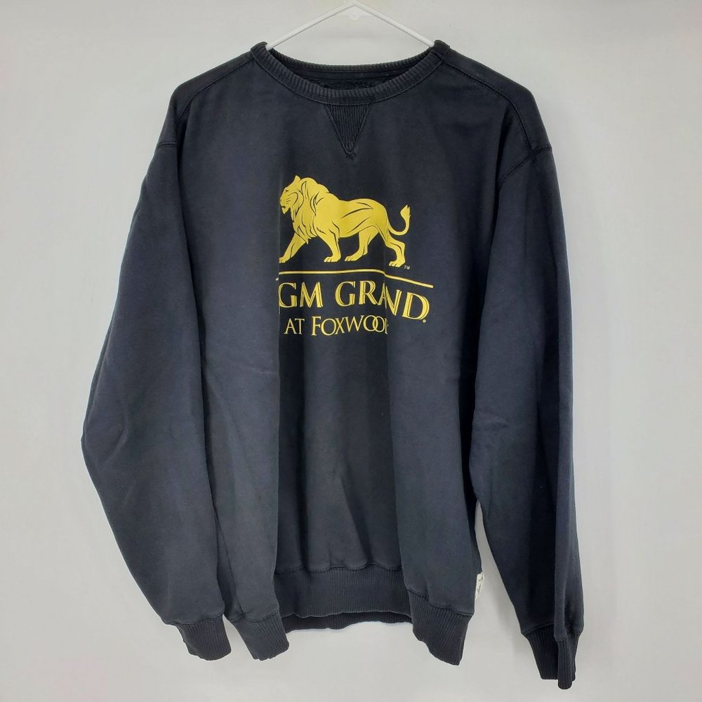 Champion MGM Grand AT Foxwoods Black and Gold Pullover Crewneck Shirt